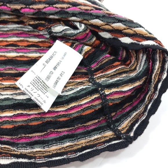 MISSONI Lightweight Scallop Stripe Stretch Wool Knit Long Sleeve Mini Dr… - Picture 8 of 16